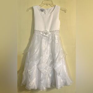 Bonnie Jean Girls White Dress. Size 12.